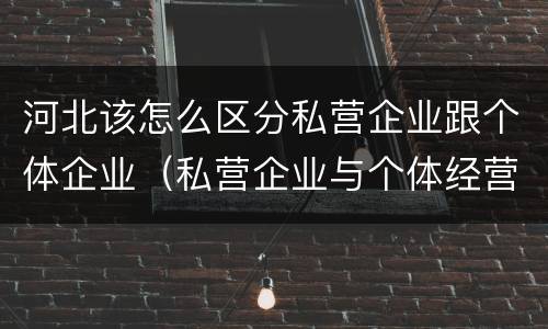 河北该怎么区分私营企业跟个体企业（私营企业与个体经营企业的区别）