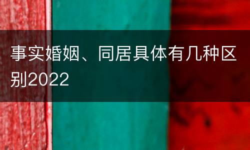 事实婚姻、同居具体有几种区别2022