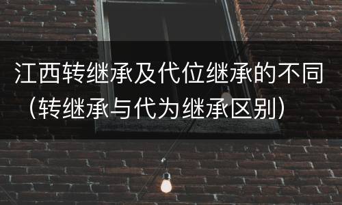 江西转继承及代位继承的不同（转继承与代为继承区别）