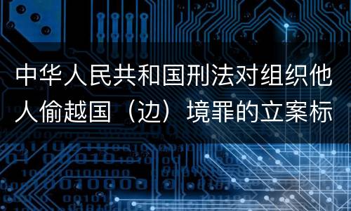 中华人民共和国刑法对组织他人偷越国（边）境罪的立案标准是什么