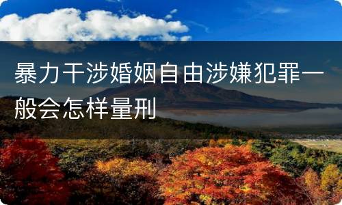 暴力干涉婚姻自由涉嫌犯罪一般会怎样量刑