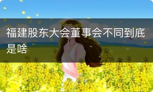 福建股东大会董事会不同到底是啥