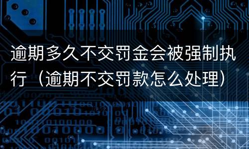 逾期多久不交罚金会被强制执行（逾期不交罚款怎么处理）