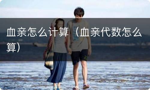 血亲怎么计算（血亲代数怎么算）