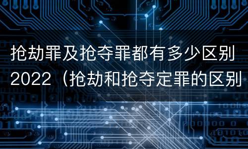 抢劫罪及抢夺罪都有多少区别2022（抢劫和抢夺定罪的区别）