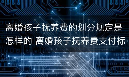 离婚孩子抚养费的划分规定是怎样的 离婚孩子抚养费支付标准