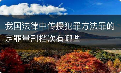 我国法律中传授犯罪方法罪的定罪量刑档次有哪些