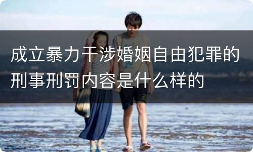 成立暴力干涉婚姻自由犯罪的刑事刑罚内容是什么样的