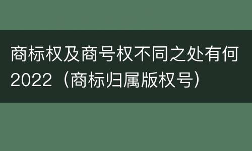 商标权及商号权不同之处有何2022（商标归属版权号）