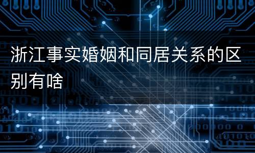 浙江事实婚姻和同居关系的区别有啥