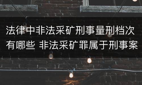 法律中非法采矿刑事量刑档次有哪些 非法采矿罪属于刑事案件吗