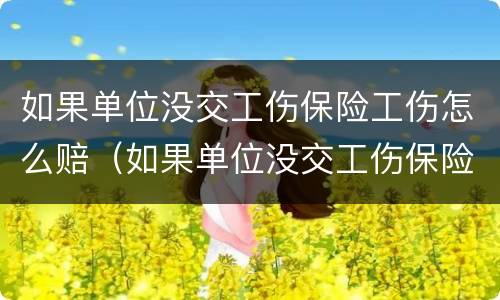 如果单位没交工伤保险工伤怎么赔（如果单位没交工伤保险工伤怎么赔偿）