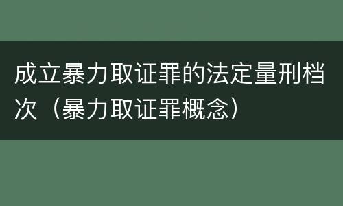成立暴力取证罪的法定量刑档次（暴力取证罪概念）