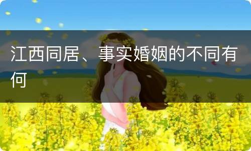 江西同居、事实婚姻的不同有何