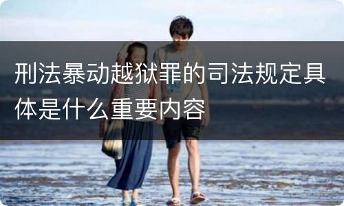 刑法暴动越狱罪的司法规定具体是什么重要内容