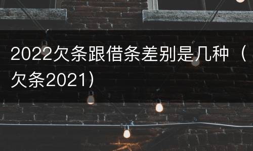 2022欠条跟借条差别是几种（欠条2021）