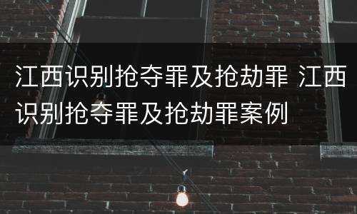 江西识别抢夺罪及抢劫罪 江西识别抢夺罪及抢劫罪案例