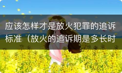 应该怎样才是放火犯罪的追诉标准（放火的追诉期是多长时间）
