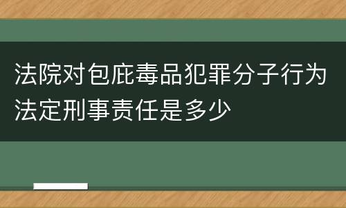 法院对包庇毒品犯罪分子行为法定刑事责任是多少