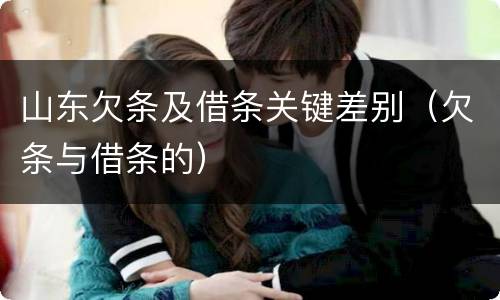 山东欠条及借条关键差别（欠条与借条的）