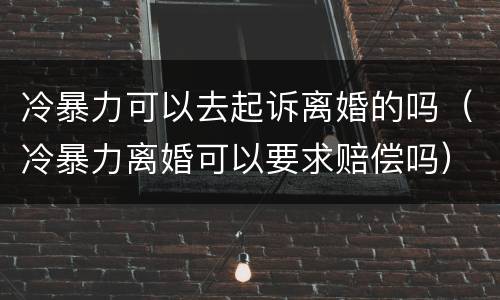 冷暴力可以去起诉离婚的吗（冷暴力离婚可以要求赔偿吗）