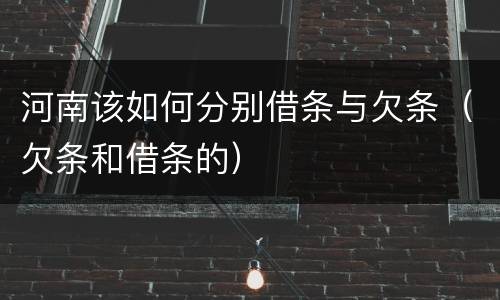 河南该如何分别借条与欠条（欠条和借条的）