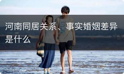 河南同居关系、事实婚姻差异是什么