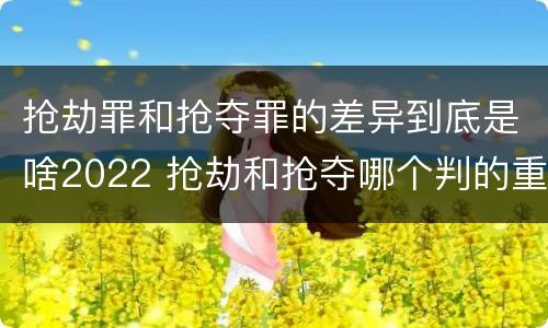 抢劫罪和抢夺罪的差异到底是啥2022 抢劫和抢夺哪个判的重