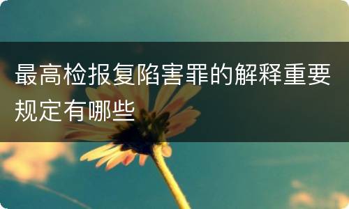 最高检报复陷害罪的解释重要规定有哪些