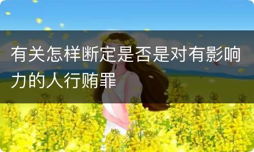 有关怎样断定是否是对有影响力的人行贿罪