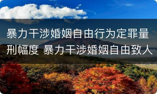 暴力干涉婚姻自由行为定罪量刑幅度 暴力干涉婚姻自由致人死亡的定什么罪