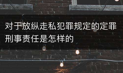 对于放纵走私犯罪规定的定罪刑事责任是怎样的