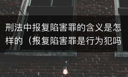 刑法中报复陷害罪的含义是怎样的（报复陷害罪是行为犯吗）