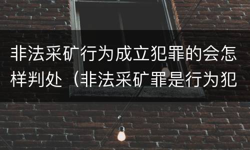 非法采矿行为成立犯罪的会怎样判处（非法采矿罪是行为犯还是结果犯）