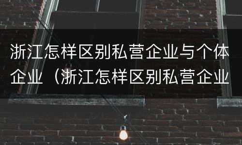 浙江怎样区别私营企业与个体企业（浙江怎样区别私营企业与个体企业合作）