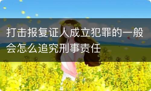 打击报复证人成立犯罪的一般会怎么追究刑事责任