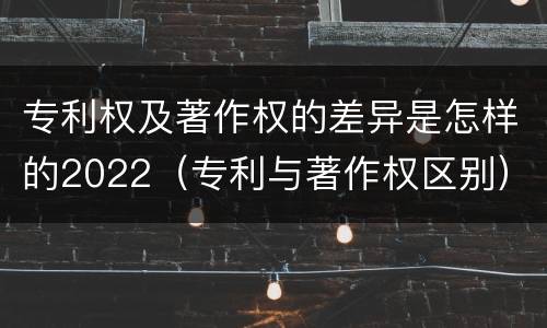 专利权及著作权的差异是怎样的2022（专利与著作权区别）