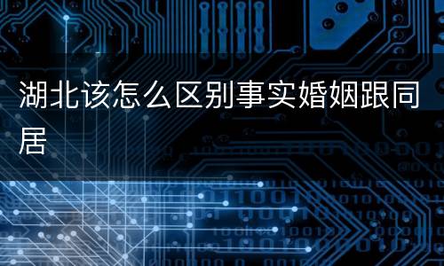湖北该怎么区别事实婚姻跟同居