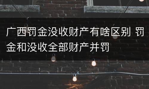 广西罚金没收财产有啥区别 罚金和没收全部财产并罚