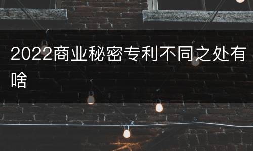2022商业秘密专利不同之处有啥
