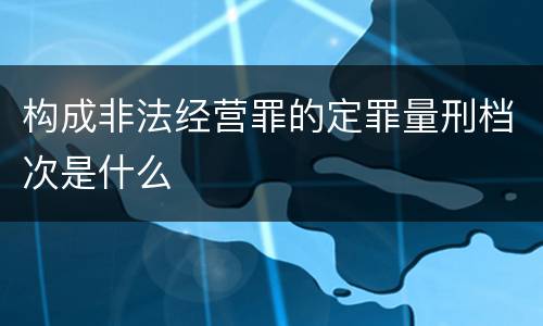 构成非法经营罪的定罪量刑档次是什么