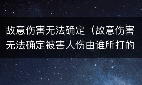 故意伤害无法确定（故意伤害无法确定被害人伤由谁所打的无罪辩护思路）