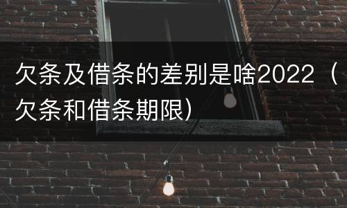 欠条及借条的差别是啥2022（欠条和借条期限）
