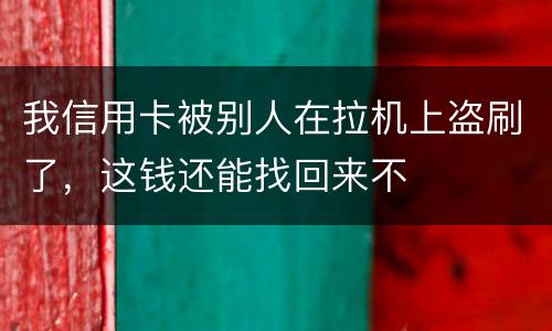 我信用卡被别人在拉机上盗刷了，这钱还能找回来不
