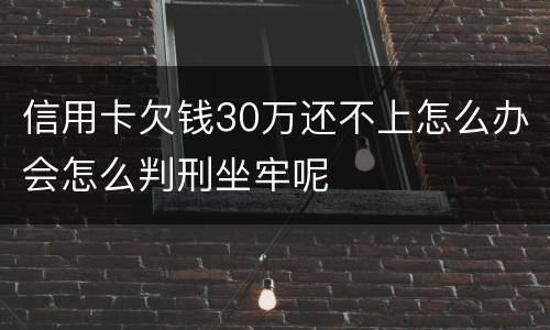 信用卡欠钱30万还不上怎么办会怎么判刑坐牢呢