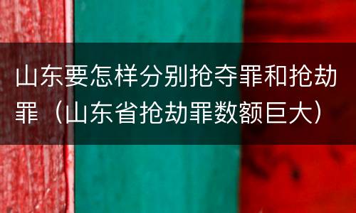山东要怎样分别抢夺罪和抢劫罪（山东省抢劫罪数额巨大）