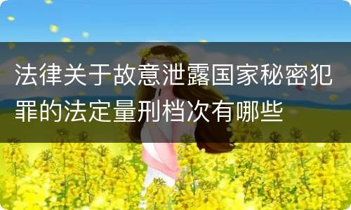 法律关于故意泄露国家秘密犯罪的法定量刑档次有哪些