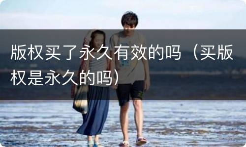 版权买了永久有效的吗（买版权是永久的吗）