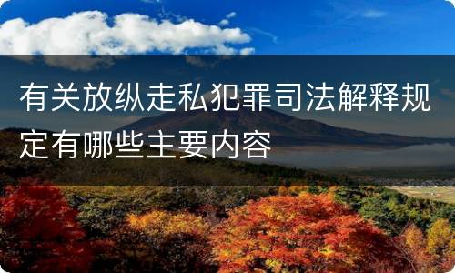 有关放纵走私犯罪司法解释规定有哪些主要内容