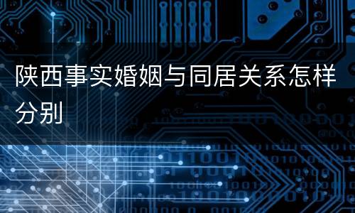 陕西事实婚姻与同居关系怎样分别